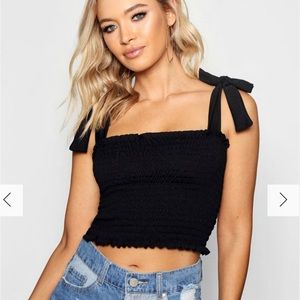 Boohoo black halter tube top